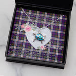 Sea Turtle Necklace Gift for My Beautiful Girlfriend Valentines Necklace Clan MacDonald Dress Modern Tartan Blue Turtle Necklace