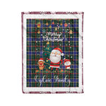 Personalized Gift Tartan Plaid Blanket Clan Ogilvie Hunting Modern With Funny Santa Snowman Reindeer Merry Christmas Fleece Blanket, Home Living Room, Plaid Blanket, Tartan Blanket, Scottish Blanket, Buffalo fleece blanket, Christmas Blanket