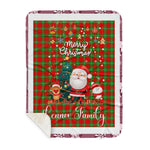Personalized Gift Tartan Plaid Blanket Clan Lennox With Funny Santa Snowman Reindeer Merry Christmas Gift Sherpa Blanket, blue plaid sherpa blanket,blue tartan sherpa blanket,Buchan,buffalo plaid sherpa blanket,christmas sherpa blanket,Christmas Throw Blanket