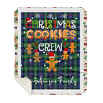 Personalized Gift Tartan Plaid Blanket Clan Farquharson Ancient With Christmas Cookie Baking Crew Christmas Gift Sherpa Blanket, tartan sherpa blanket,buffalo plaid sherpa blanket,christmas sherpa blanket,Christmas Throw Blanket,green plaid sherpa blanket,green sherpa blanket