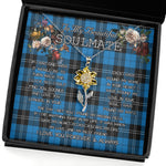 To My Beautiful Soulmate Sunflower Necklace In Your Eyes I Have Found My Home Clan Ramsay Ancient Tartan Jewelry For Girlfriend, Tartan Sunflower Pendant Necklace, Scottish Tartan Jewelry, valentine necklace, necklace girlfriend, necklace for wife, cute necklaces for girlfriend, jewelry for girlfriend, to my soulmate necklace, to my future wife necklace