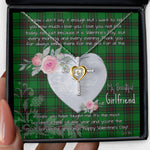 Gift For My Beautiful Girlfriend Necklace Valentine Necklace Clan Halkerston Tartan Cross Dancing Necklace Scottish Tartan Jewelry