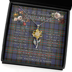 To My Beautiful Soulmate Sunflower Necklace In Your Eyes I Have Found My Home Clan Fletcher of Dunans Tartan Jewelry For Girlfriend, Tartan Sunflower Pendant Necklace, Scottish Tartan Jewelry, valentine necklace, necklace girlfriend, necklace for wife, cute necklaces for girlfriend, jewelry for girlfriend, to my soulmate necklace, to my future wife necklace