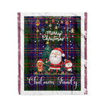 Personalized Gift Tartan Plaid Blanket Clan Chalmers With Funny Santa Snowman Reindeer Merry Christmas Fleece Blanket, Home Living Room, Plaid Blanket, Tartan Blanket, Scottish Blanket, Buffalo fleece blanket, Christmas Blanket