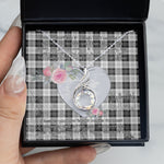Rising Phoenix Necklace - Valentine Necklace Clan Erskine Black and White Tartan Gift for Girlfriend, Gift for My Wife Rising Phoenix Necklace