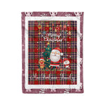 Personalized Gift Tartan Plaid Blanket Clan MacFarlane Red With Funny Santa Snowman Reindeer Merry Christmas Fleece Blanket, Home Living Room, Plaid Blanket, Tartan Blanket, Scottish Blanket, Buffalo fleece blanket, Christmas Blanket