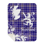 Sherpa Blanket - Tartan Blanket Thistle and Lion Scottish Clan Ochterlony Plaid Blanket, plaid sherpa blanket queen,purple sherpa blanket,queen sherpa blanket,queen size sherpa blanket,red sherpa blanket,scottish tartan blankets,sherpa blanket,sherpa christmas blanket