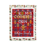 Personalized Gift Tartan Plaid Blanket Clan Rait With Christmas Cookie Baking Crew Christmas Gift Blanket, Plaid Blanket, Christmas Fleece Blanket, Christmas Blanket, Tartan Blanket, Scottish Blanket, Scotland Blanket, Family Name Blanket, Custom Blanket, Personalized Blanket