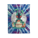 Scotstee Shop - Scotstee Shop Blanket Easter Alien Groovy Tie Dye Blue Purple & Magenta Hippie Fleece Blanket