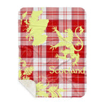 Sherpa Blanket - Tartan Blanket Thistle and Lion Scottish Clan Maxwell Red Plaid Blanket, plaid sherpa blanket queen,purple sherpa blanket,queen sherpa blanket,queen size sherpa blanket,red sherpa blanket,scottish tartan blankets,sherpa blanket,sherpa christmas blanket