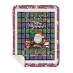 Personalized Gift Tartan Plaid Blanket Clan Macdonald Of Ranald With Funny Santa Snowman Reindeer Merry Christmas Gift Sherpa Blanket, blue plaid sherpa blanket,blue tartan sherpa blanket,Buchan,buffalo plaid sherpa blanket,christmas sherpa blanket,Christmas Throw Blanket