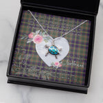 Sea Turtle Necklace Gift for My Beautiful Girlfriend Valentines Necklace Clan Taylor Weathered Tartan Blue Turtle Necklace