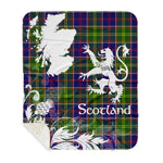 Sherpa Blanket - Tartan Blanket Thistle and Lion Scottish Clan Ayrshire Plaid Blanket, plaid sherpa blanket queen,purple sherpa blanket,queen sherpa blanket,queen size sherpa blanket,red sherpa blanket,scottish tartan blankets,sherpa blanket,sherpa christmas blanket