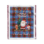 Personalized Gift Tartan Plaid Blanket Clan Nicolson Modern With Funny Santa Snowman Reindeer Merry Christmas Fleece Blanket, Home Living Room, Plaid Blanket, Tartan Blanket, Scottish Blanket, Buffalo fleece blanket, Christmas Blanket