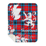 Sherpa Blanket - Tartan Blanket Thistle and Lion Scottish Clan MacTavish Plaid Blanket, plaid sherpa blanket queen,purple sherpa blanket,queen sherpa blanket,queen size sherpa blanket,red sherpa blanket,scottish tartan blankets,sherpa blanket,sherpa christmas blanket