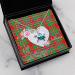 Sea Turtle Necklace Gift for My Beautiful Girlfriend Valentines Necklace Clan Peter Tartan Blue Turtle Necklace