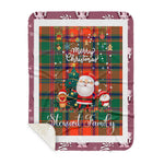 Personalized Gift Tartan Plaid Blanket Clan Stewart of Appin Ancient With Funny Santa Snowman Reindeer Merry Christmas Gift Sherpa Blanket, blue plaid sherpa blanket,blue tartan sherpa blanket,Buchan,buffalo plaid sherpa blanket,christmas sherpa blanket,Christmas Throw Blanket