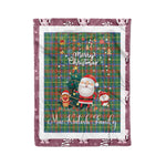 Personalized Gift Tartan Plaid Blanket Clan MacKintosh Hunting With Funny Santa Snowman Reindeer Merry Christmas Fleece Blanket, Home Living Room, Plaid Blanket, Tartan Blanket, Scottish Blanket, Buffalo fleece blanket, Christmas Blanket