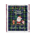 Personalized Gift Tartan Plaid Blanket Clan Baillie With Funny Santa Snowman Reindeer Merry Christmas Fleece Blanket, Home Living Room, Plaid Blanket, Tartan Blanket, Scottish Blanket, Buffalo fleece blanket, Christmas Blanket
