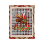 Personalized Gift Plaid Tartan Blanket Clan Clayton With Moose Lover Xmas Gift Santa Riding Christmas Fleece Blanket