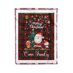 Personalized Gift Tartan Plaid Blanket Clan Carr With Funny Santa Snowman Reindeer Merry Christmas Fleece Blanket, Home Living Room, Plaid Blanket, Tartan Blanket, Scottish Blanket, Buffalo fleece blanket, Christmas Blanket