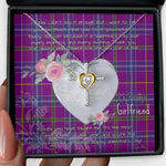 Gift For My Beautiful Girlfriend Necklace Valentine Necklace Clan Jackson Tartan Cross Dancing Necklace Scottish Tartan Jewelry
