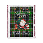 Personalized Gift Tartan Plaid Blanket Clan Webster With Funny Santa Snowman Reindeer Merry Christmas Fleece Blanket, Home Living Room, Plaid Blanket, Tartan Blanket, Scottish Blanket, Buffalo fleece blanket, Christmas Blanket