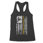 Vintage USA Flag Motorcross Dirt Bike Grandpa Silhouette Women's Tank Top - Scotstee Shop