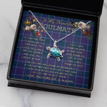 Sea Turtle Necklace To My Beautiful Soulmate Necklace In Your Eyes I Have Found My Home Clan Navy US Edzell Tartan Blue Turtle Necklace