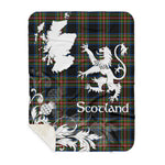 Scotstee Shop - Tartan Blanket Thistle and Lion Scottish Clan Lyle Plaid Blanket - Sherpa Blanket
