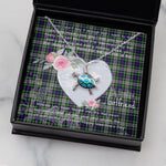 Sea Turtle Necklace Gift for My Beautiful Girlfriend Valentines Necklace Clan Davidson of Tulloch Dress Tartan Blue Turtle Necklace