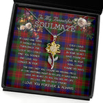 To My Beautiful Soulmate Sunflower Necklace In Your Eyes I Have Found My Home Clan Tennant Tartan Jewelry For Girlfriend, Tartan Sunflower Pendant Necklace, Scottish Tartan Jewelry, valentine necklace, necklace girlfriend, necklace for wife, cute necklaces for girlfriend, jewelry for girlfriend, to my soulmate necklace, to my future wife necklace