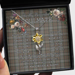 To My Beautiful Soulmate Sunflower Necklace In Your Eyes I Have Found My Home Clan Outlander Fraser Tartan Jewelry For Girlfriend