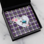 Sea Turtle Necklace Gift for My Beautiful Girlfriend Valentines Necklace Clan MacDonald Dress Modern Tartan Blue Turtle Necklace