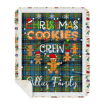 Personalized Gift Tartan Plaid Blanket Clan Gillies With Christmas Cookie Baking Crew Christmas Gift Sherpa Blanket, tartan sherpa blanket,buffalo plaid sherpa blanket,christmas sherpa blanket,Christmas Throw Blanket,green plaid sherpa blanket,green sherpa blanket
