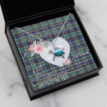 Sea Turtle Necklace Gift for My Beautiful Girlfriend Valentines Necklace Clan Stevenson Tartan Blue Turtle Necklace