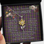 To My Beautiful Soulmate Sunflower Necklace In Your Eyes I Have Found My Home Clan MacDonald Modern Tartan Jewelry For Girlfriend