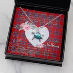 Sea Turtle Necklace Gift for My Beautiful Girlfriend Valentines Necklace Clan Rait Tartan Blue Turtle Necklace
