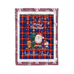 Personalized Gift Tartan Plaid Blanket Clan Anstruther With Funny Santa Snowman Reindeer Merry Christmas Fleece Blanket, Home Living Room, Plaid Blanket, Tartan Blanket, Scottish Blanket, Buffalo fleece blanket, Christmas Blanket