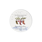Scotstee Shop - Personalize Name Family First Christmas as a Family of Three With Socks Christmas Ornament, First Christmas In Our New Home Ornament