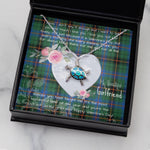 Sea Turtle Necklace Gift for My Beautiful Girlfriend Valentines Necklace Clan Davidson Ancient Tartan Blue Turtle Necklace