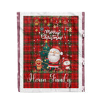 Personalized Gift Tartan Plaid Blanket Clan Heron With Funny Santa Snowman Reindeer Merry Christmas Fleece Blanket, Christmas Blanket, Plaid Blanket, Tartan Blanket,Scottish Blanket