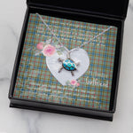 Sea Turtle Necklace Gift for My Beautiful Girlfriend Valentines Necklace Clan Balfour Tartan Blue Turtle Necklace
