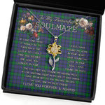 To My Beautiful Soulmate Sunflower Necklace In Your Eyes I Have Found My Home Clan Hope Tartan Jewelry For Girlfriend, Tartan Sunflower Pendant Necklace, Scottish Tartan Jewelry, valentine necklace, necklace girlfriend, necklace for wife, cute necklaces for girlfriend, jewelry for girlfriend, to my soulmate necklace, to my future wife necklace