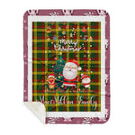 Personalized Gift Tartan Plaid Blanket Clan MacMillan With Funny Santa Snowman Reindeer Merry Christmas Gift Sherpa Blanket, blue plaid sherpa blanket,blue tartan sherpa blanket,Buchan,buffalo plaid sherpa blanket,christmas sherpa blanket,Christmas Throw Blanket