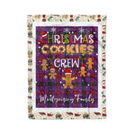 Fleece Blanket - Personalized Gift Tartan Plaid Blanket Clan Montgomery With Christmas Cookie Baking Crew Christmas Gift Fleece Blanket