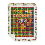 Personalized Gift Tartan Plaid Blanket Clan Buchanan With Christmas Cookie Baking Crew Christmas Gift Sherpa Blanket, tartan sherpa blanket,buffalo plaid sherpa blanket,christmas sherpa blanket,Christmas Throw Blanket,green plaid sherpa blanket,green sherpa blanket