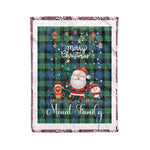 Personalized Gift Tartan Plaid Blanket Clan Mouat With Funny Santa Snowman Reindeer Merry Christmas Fleece Blanket, Home Living Room, Plaid Blanket, Tartan Blanket, Scottish Blanket, Buffalo fleece blanket, Christmas Blanket
