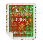 Personalized Gift Tartan Plaid Blanket Clan MacGregor With Christmas Cookie Baking Crew Christmas Gift Sherpa Blanket, tartan sherpa blanket,buffalo plaid sherpa blanket,christmas sherpa blanket,Christmas Throw Blanket,green plaid sherpa blanket,green sherpa blanket