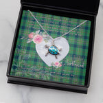 Sea Turtle Necklace Gift for My Beautiful Girlfriend Valentines Necklace Clan Kennedy Ancient Tartan Blue Turtle Necklace